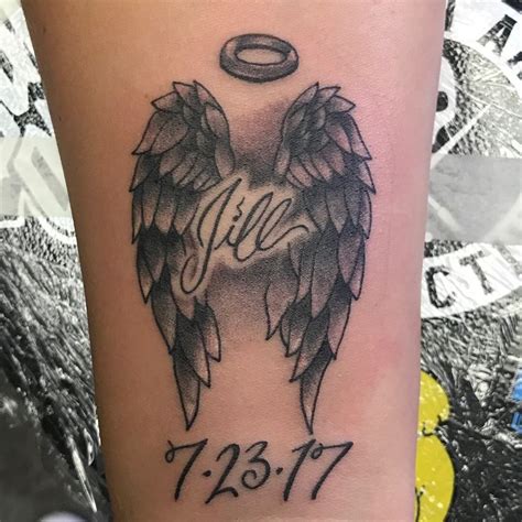 Angel wing tattoo Memorial tattoo Best friend Angel RIP | Rip tattoo, Angel wings tattoo, Angel ...