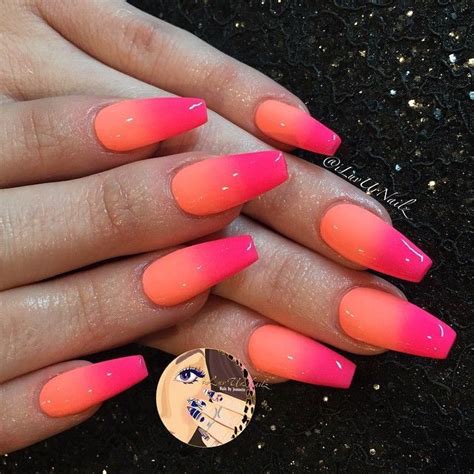 Coffin Hot Pink Acrylic Nails With Glitter / One of the hottest nail looks to try this year is ...