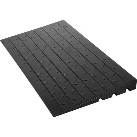 VEVOR Rubber Threshold Ramp, 3" Rise Threshold Ramp Doorway, 3 Channels Cord Cover Rubber Solid ...