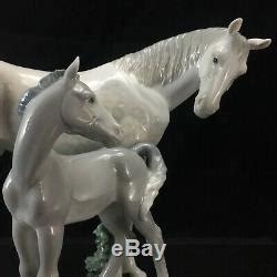 Lladro First Steps On The Prairie Porcelain Figurine Horse Mare Foal #6873, Mint