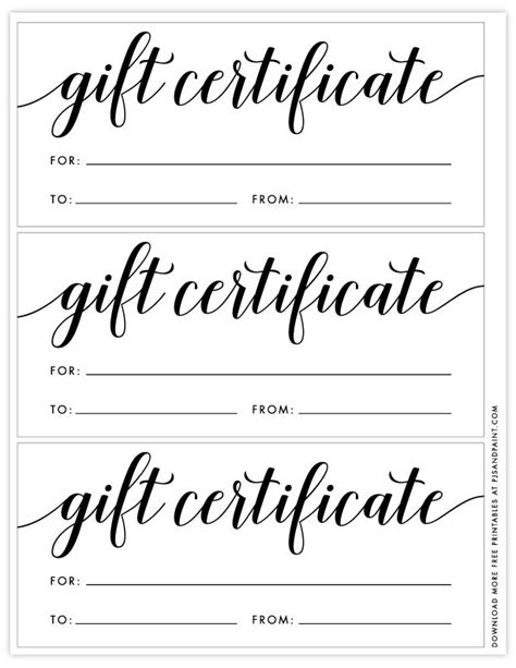 Printable Gift Certificates Template For Your Needs