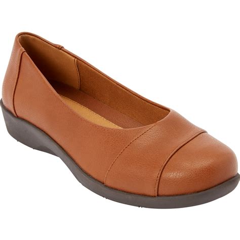 Comfortview - Comfortview Women's Wide Width The Gab Flat Shoes - 8 M, Cognac Orange - Walmart ...