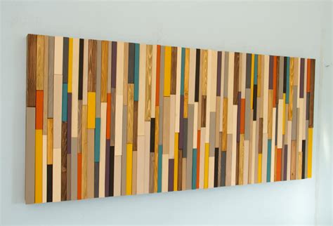 Mid Century wood wall art - reclaimed wood art sculpture - 3D geometric wood decor, wood headboard