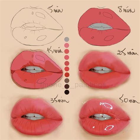 glossy lips "digital art" | Lip drawing, Drawing tutorial, Lips drawing