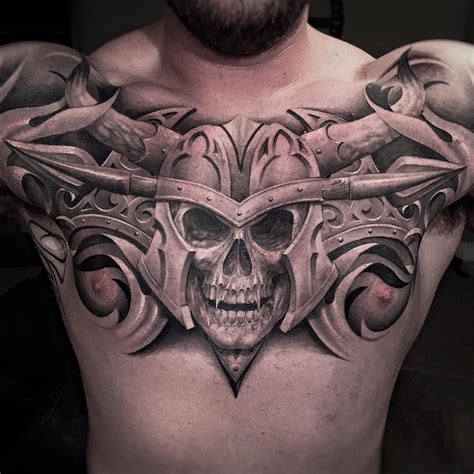 Vampire Skull On Guys Chest