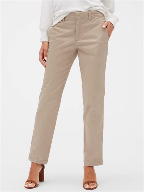 Mid Rise Khakis in Straight Fit | Khaki, Trouser pants, Flare dress pants