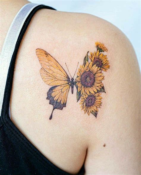 butterfly sunflower tattoo designs - Crista Cowles