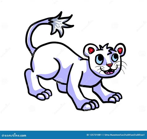 Adorable Albino Lion Cub stock illustration. Illustration of furry - 125731081