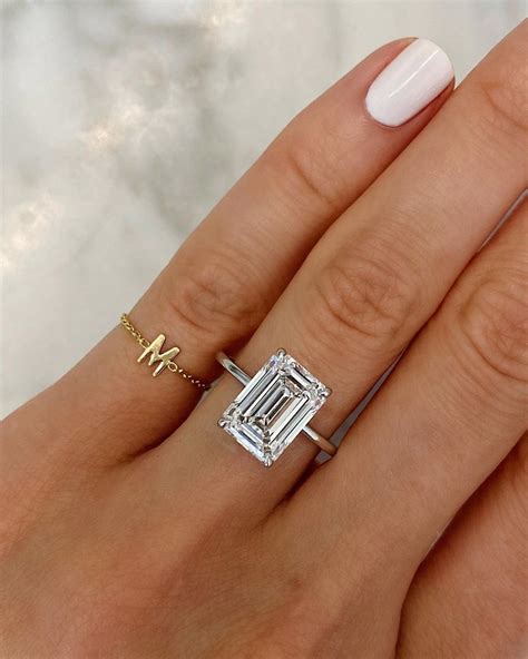 Yellow Gold Emerald Cut Engagement Rings