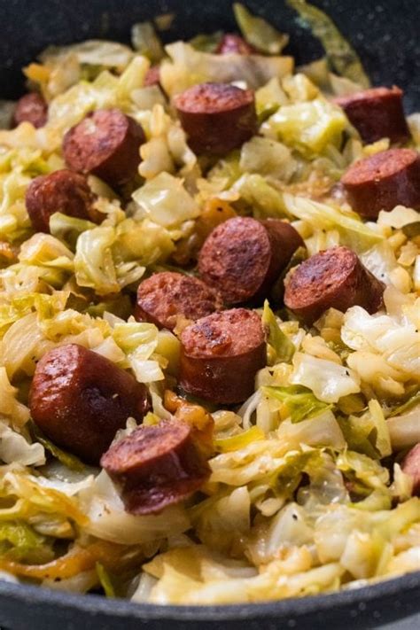 Fried Cabbage With Sausage - Brooklyn Farm Girl