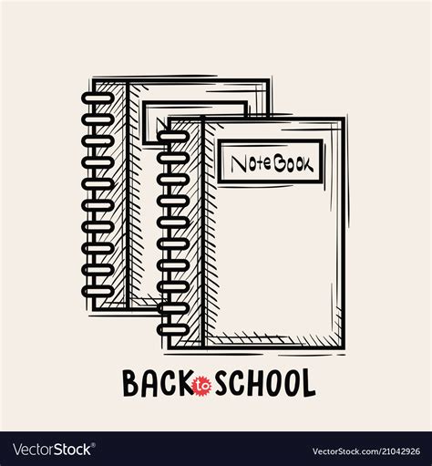 Notebooks back to school drawing Royalty Free Vector Image