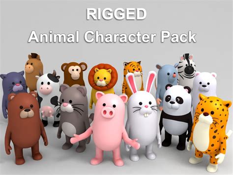 Rigged Animal Character Pack 1 | Cartoon animals, Animals, Character rigging