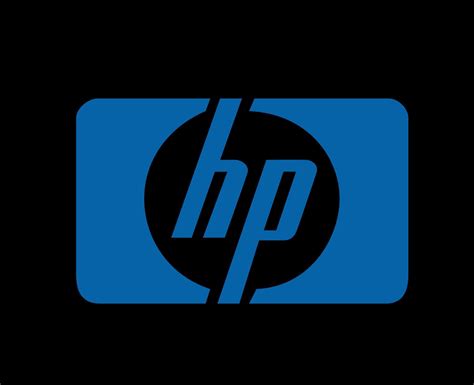 HP Brand Symbol Computer Logo Blue Design Usa Laptop Vector Illustration With Black Background ...