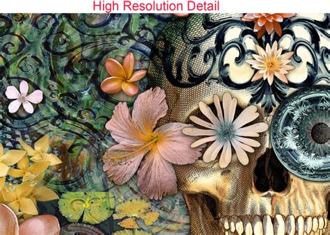 Floral Sugar Skull - Canvas Print - Solid Surface with Fully Finished – Fusion Idol Arts