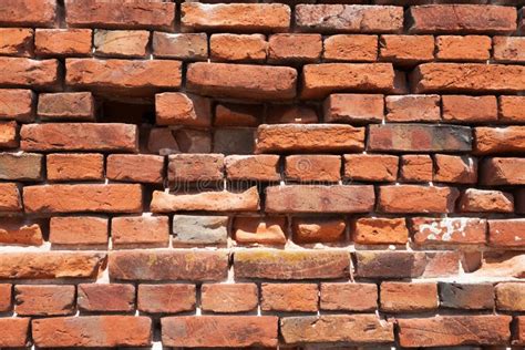 Brick Wall Background, Cracked Brick Wall Stock Photo - Image of pattern, horizontal: 72294542