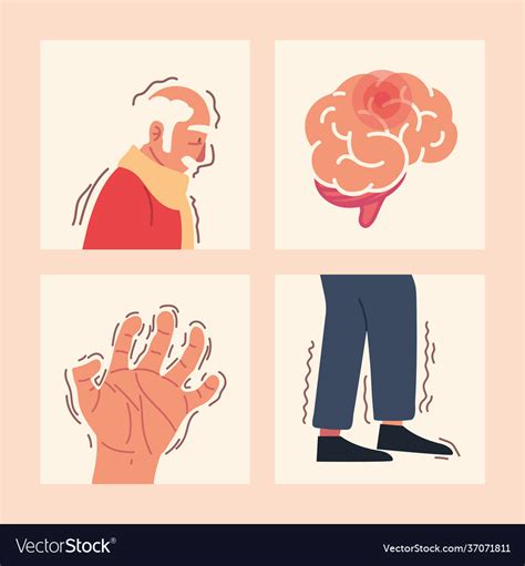 Parkinson disease symptoms Royalty Free Vector Image