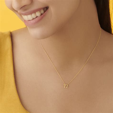 Classic Alphabet N Gold Necklace | Sleek Modern Design | CaratLane