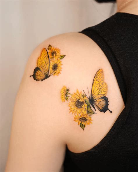 Update more than 87 meaningful sunflower and butterfly tattoo latest - in.coedo.com.vn