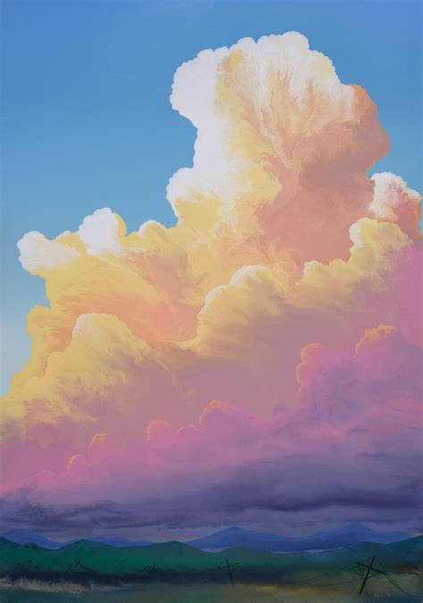 Sunset clouds by Roque Reyes (2021) : Painting Acrylic on Canvas - SINGULART