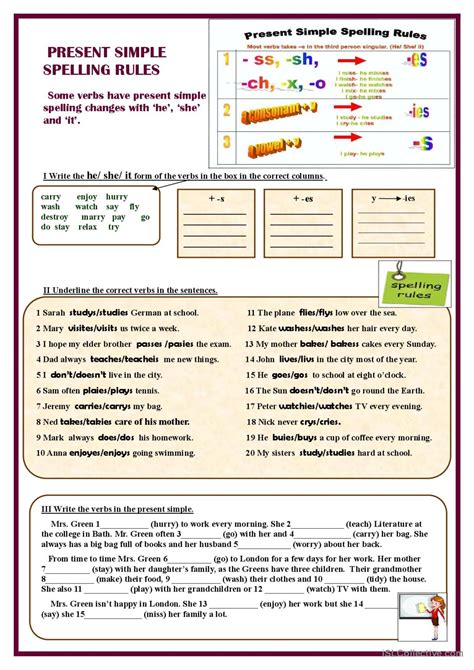 Simple Present Spelling S Interactive Worksheet En 20 - vrogue.co