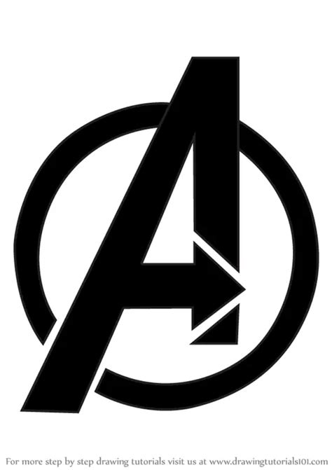 How to Draw Avengers Logo (Brand Logos) Step by Step | DrawingTutorials101.com