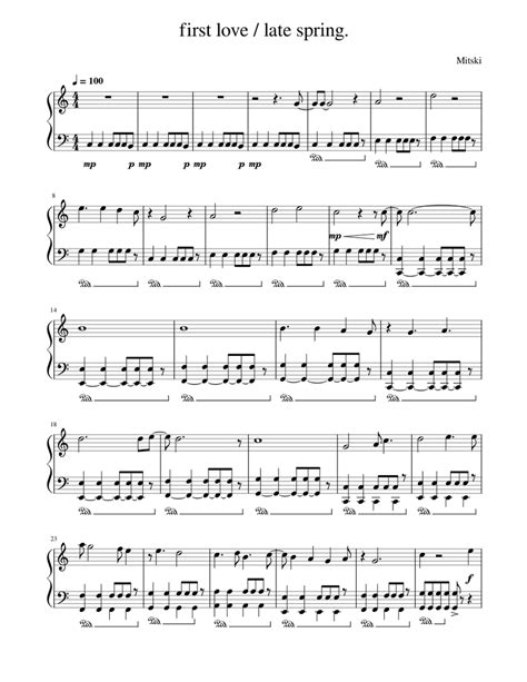 First Love / Late Spring – Mitski (Solo Piano) Sheet music for Piano (Solo) | Musescore.com