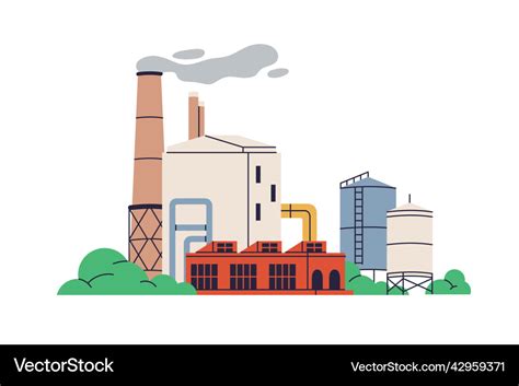 Industrial manufacturing building heavy industry Vector Image