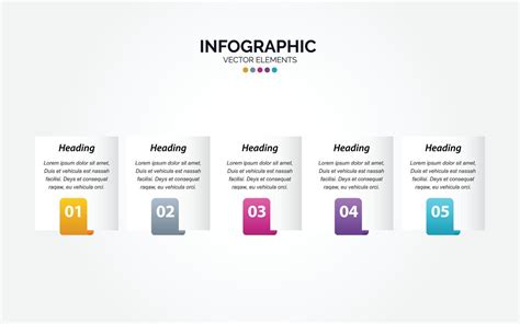 Vector Horizontal Infographic thin line design with icons and 5 options or steps. Horizontal ...