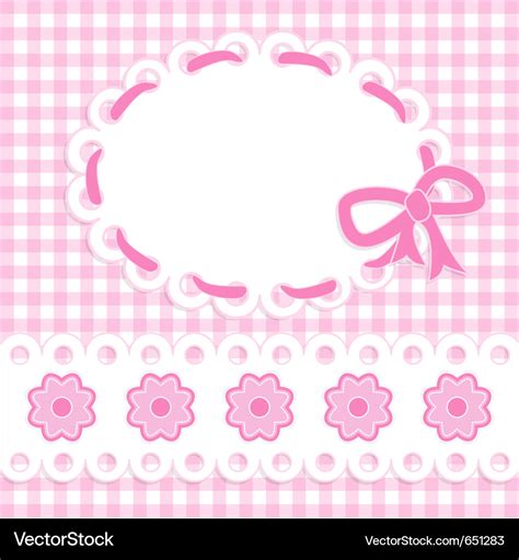 Baby girl card with stripes and flowers Royalty Free Vector