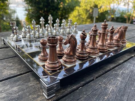 Luxury Chess Set Chess Set With Marble Pattern Chess Board - Etsy