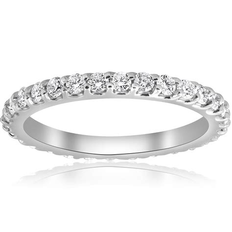 7/8ct Diamond Eternity Ring 14K White Gold Womens Stackable Wedding Band - Walmart.com