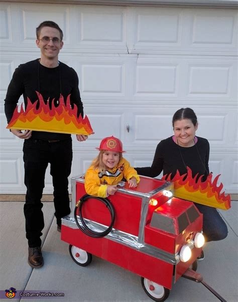 Fire Truck Family Costume | No-Sew DIY Costumes