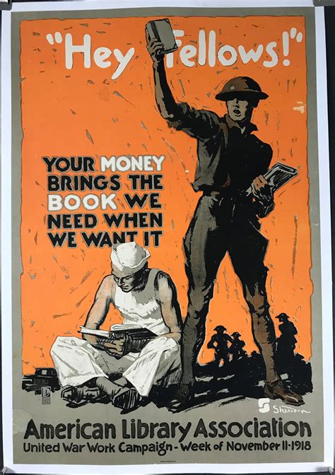 HEY FELLOWS, Original Vintage Linen-Backed WWI American Propaganda Poster – Original Vintage ...