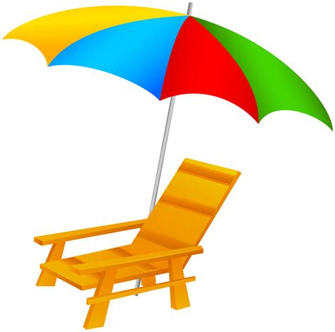 Beach Umbrella and Chair PNG Clip Art - Best WEB Clipart