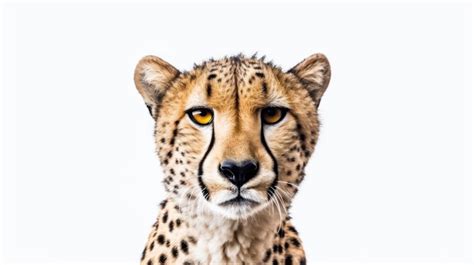 Premium AI Image | a cheetah with yellow eyes and a black and white background.