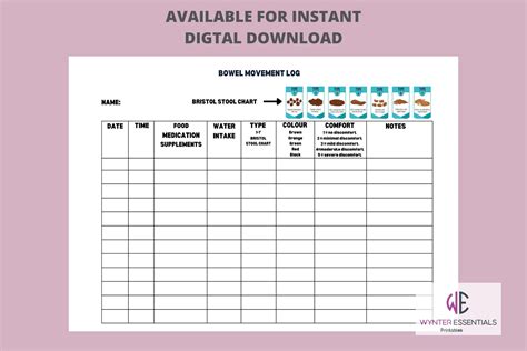 Free Printable Bowel Movement Record Chart - Printable Word Searches