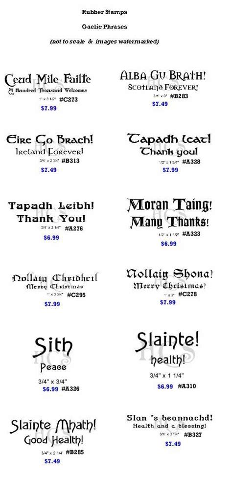 Image detail for -RubberStamps - Gaelic Phrases | Irish quotes, Gaelic words, Scottish quotes