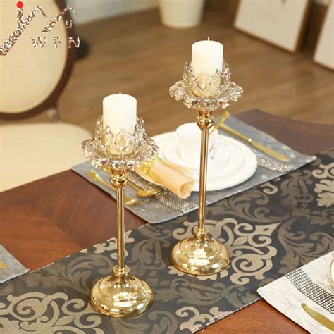 Christmas Crystal Candle Holder Candlestick Wedding Decorative Table Centerpiece Home, Furniture ...