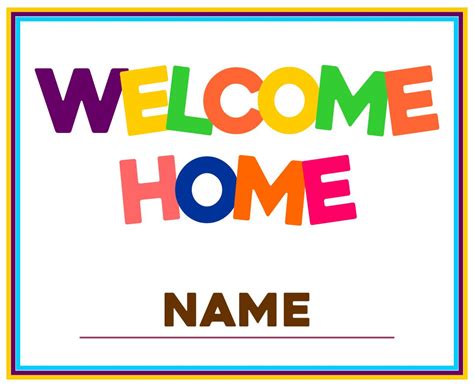 Welcome Home Signs - 10 Free PDF Printables | Printablee