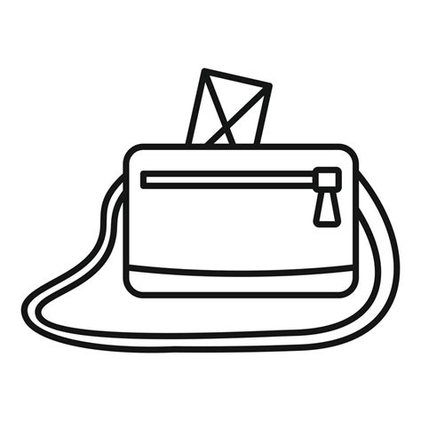 Postman bag icon, outline style 14443211 Vector Art at Vecteezy