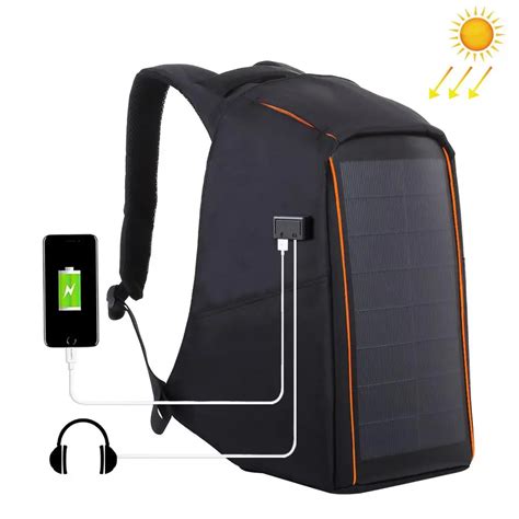 HAWEEL 12W Flexible Solar Panel Power Backpack Anti Theft Waterproof Backpack Laptop Bag &5V/2 ...