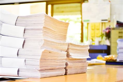 A Pile of Paper, an Important, Unfinished Work. Stock Photo - Image of documentation ...