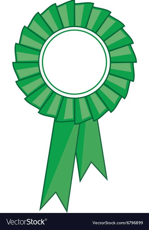 Green award ribbon Royalty Free Vector Image - VectorStock