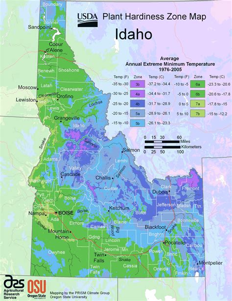 Idaho Plant Hardiness Zone Map • Mapsof.net