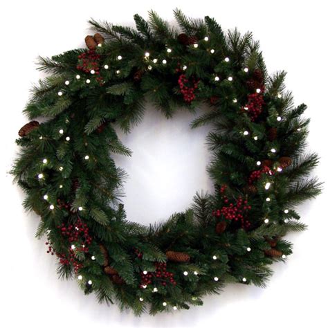 34795-Decorated-Fir-Artificial-Christmas-Wreath-Battery-Operated-LED-Lights | English Gardens