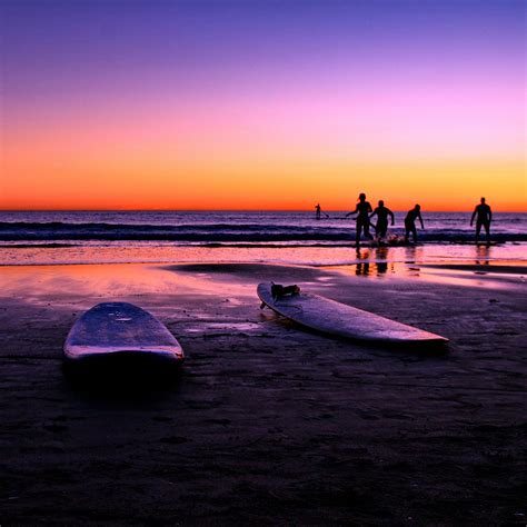 Surfers beach sunset iPad Air Wallpapers Free Download