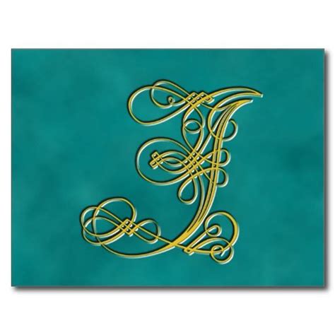 Fancy Monogram Letter J, Customize Color Postcard | Zazzle.com | Monogram letters, Letter j ...