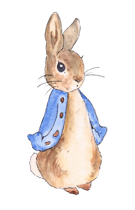 Nursery Beatrix Potter Greetings card Peter Rabbit watercolour ink illustration Painting ...