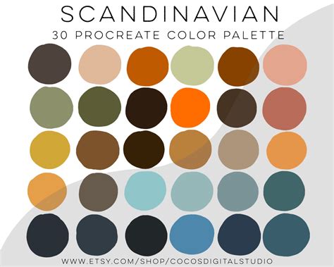 Scandinavian Procreate Color Palette Color Swatches iPad - Etsy Canada