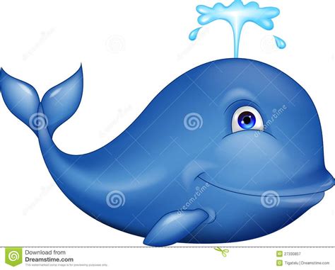 Cartoon Baby Blue Whale